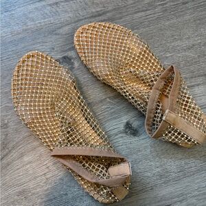 Women's Gold Mesh Sandals